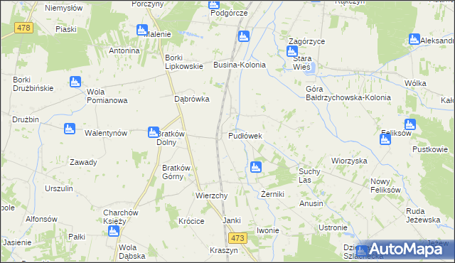 mapa Pudłówek, Pudłówek na mapie Targeo