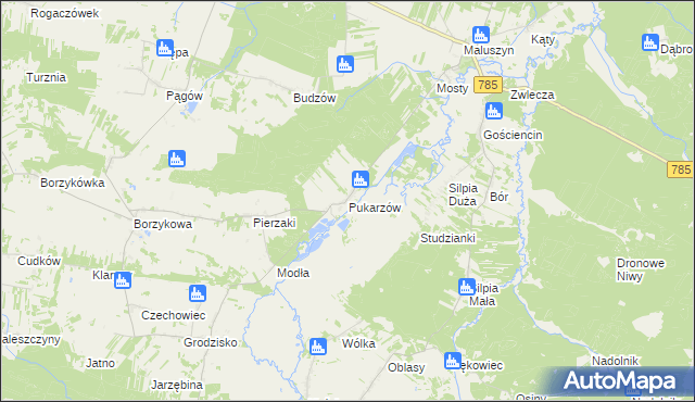 mapa Pukarzów gmina Żytno, Pukarzów gmina Żytno na mapie Targeo