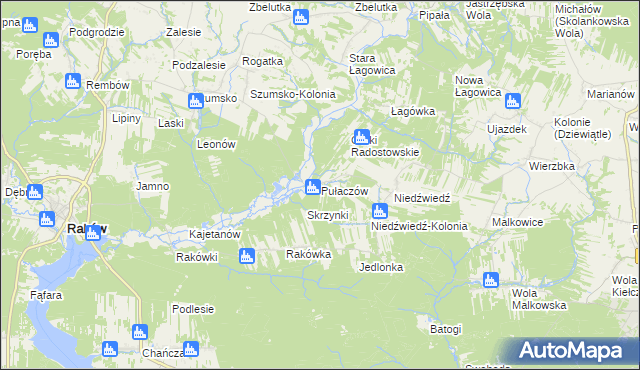 mapa Pułaczów, Pułaczów na mapie Targeo