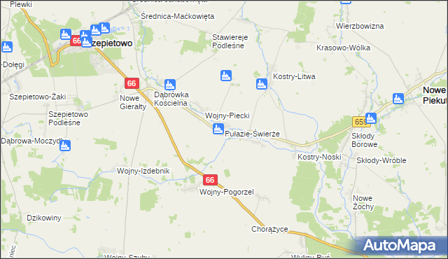 mapa Pułazie-Świerże, Pułazie-Świerże na mapie Targeo
