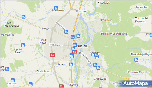 mapa Pułtusk, Pułtusk na mapie Targeo