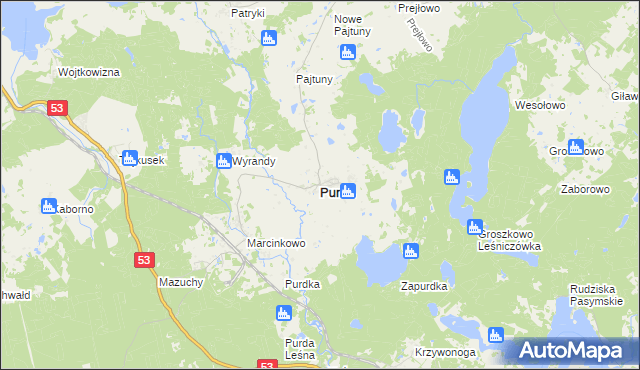 mapa Purda, Purda na mapie Targeo