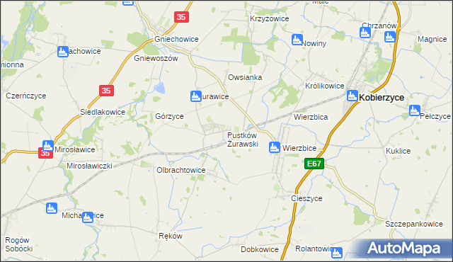 mapa Pustków Żurawski, Pustków Żurawski na mapie Targeo