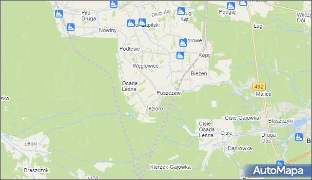mapa Puszczew, Puszczew na mapie Targeo