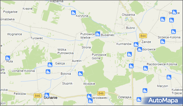 mapa Putnowice Górne, Putnowice Górne na mapie Targeo