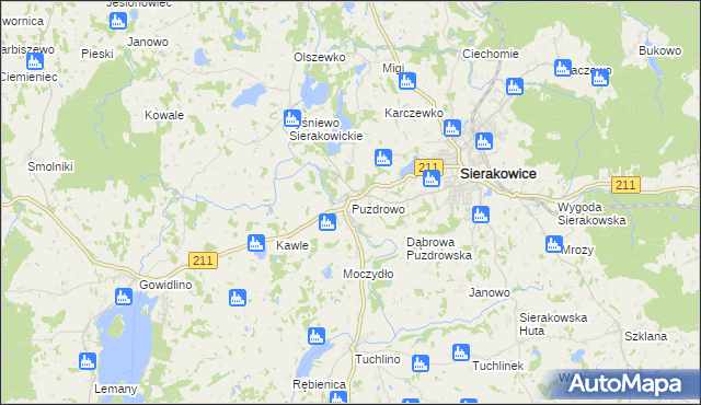 mapa Puzdrowo, Puzdrowo na mapie Targeo
