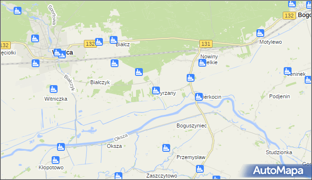 mapa Pyrzany, Pyrzany na mapie Targeo