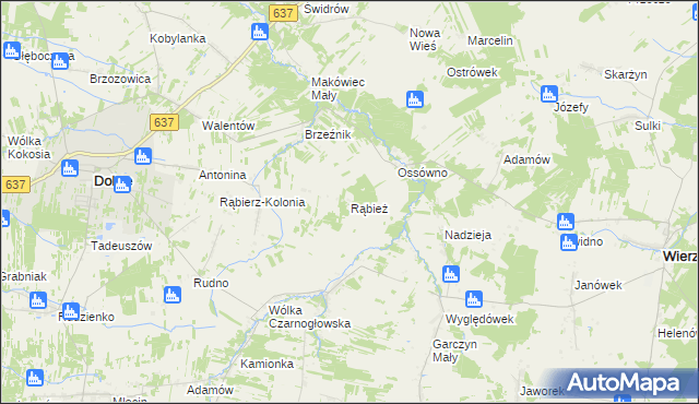 mapa Rąbież gmina Wierzbno, Rąbież gmina Wierzbno na mapie Targeo