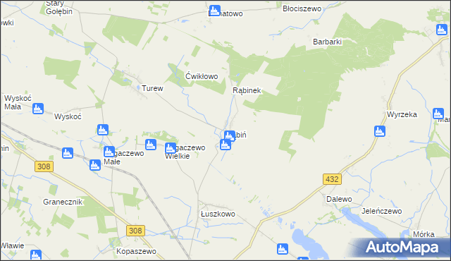 mapa Rąbiń, Rąbiń na mapie Targeo