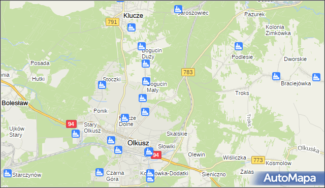 mapa Rabsztyn, Rabsztyn na mapie Targeo