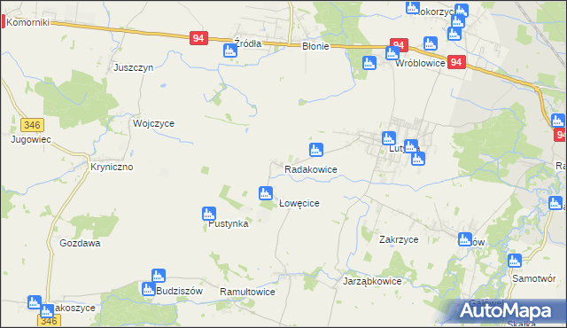 mapa Radakowice, Radakowice na mapie Targeo
