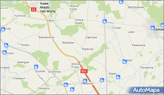 mapa Radliniec, Radliniec na mapie Targeo