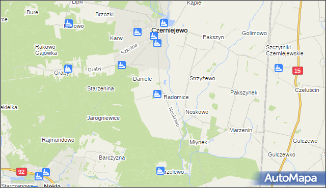 mapa Radomice gmina Września, Radomice gmina Września na mapie Targeo