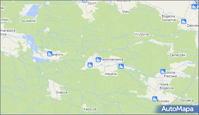 mapa Radomierowice, Radomierowice na mapie Targeo