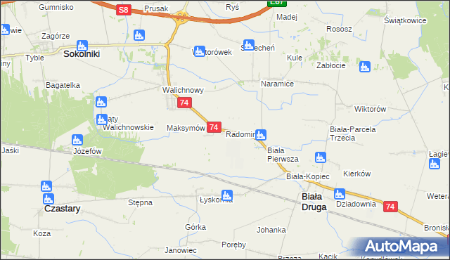 mapa Radomina, Radomina na mapie Targeo