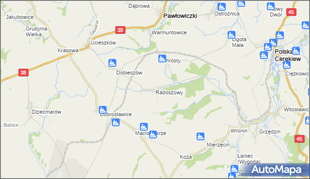 mapa Radoszowy, Radoszowy na mapie Targeo