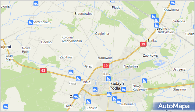 mapa Radowiec, Radowiec na mapie Targeo