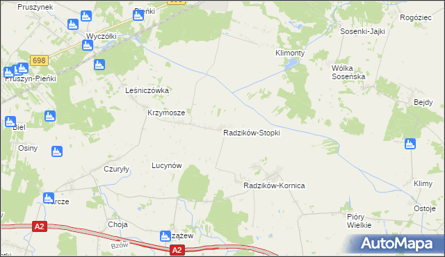 mapa Radzików-Stopki, Radzików-Stopki na mapie Targeo