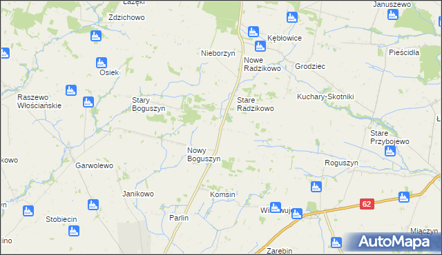 mapa Radzikowo Scalone, Radzikowo Scalone na mapie Targeo