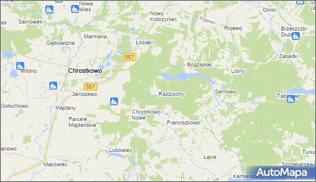 mapa Radziochy, Radziochy na mapie Targeo