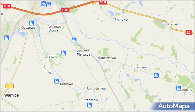 mapa Radziszewo gmina Stargard, Radziszewo gmina Stargard na mapie Targeo