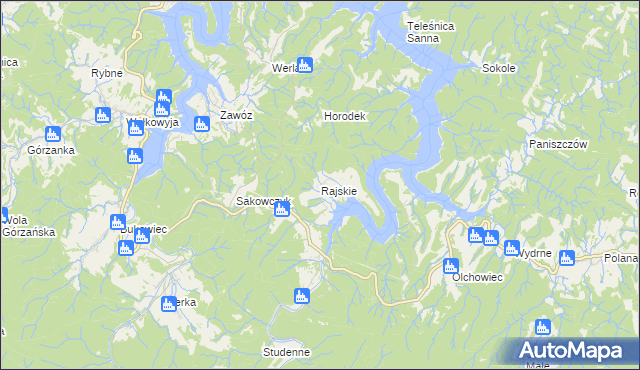 mapa Rajskie, Rajskie na mapie Targeo