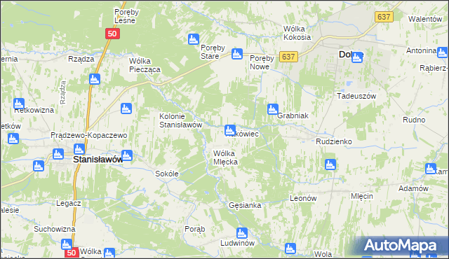 mapa Rakówiec, Rakówiec na mapie Targeo