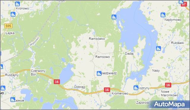 mapa Ramsowo, Ramsowo na mapie Targeo