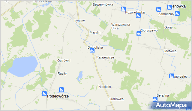 mapa Ratajewicze, Ratajewicze na mapie Targeo