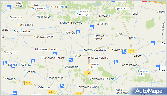 mapa Rawica-Józefatka, Rawica-Józefatka na mapie Targeo