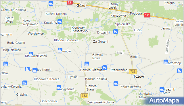 mapa Rawica Nowa, Rawica Nowa na mapie Targeo