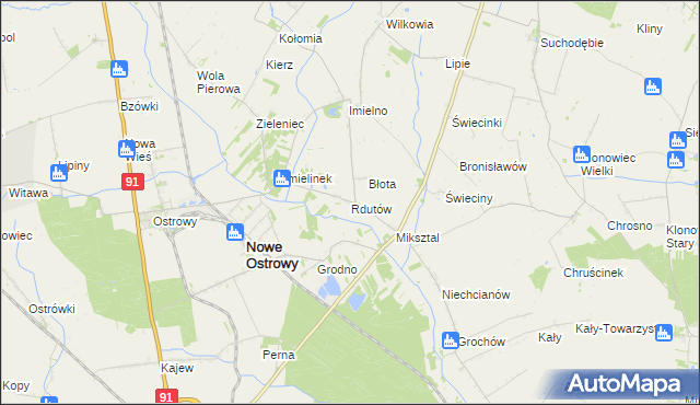 mapa Rdutów gmina Nowe Ostrowy, Rdutów gmina Nowe Ostrowy na mapie Targeo