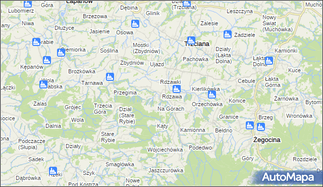 mapa Rdzawa, Rdzawa na mapie Targeo