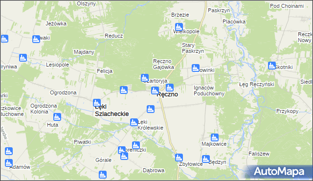 mapa Ręczno, Ręczno na mapie Targeo