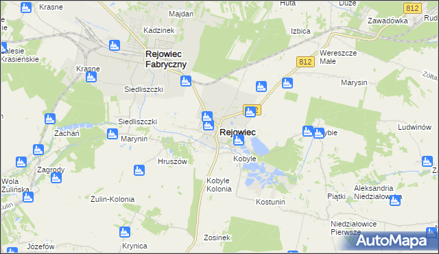 mapa Rejowiec powiat chełmski, Rejowiec powiat chełmski na mapie Targeo