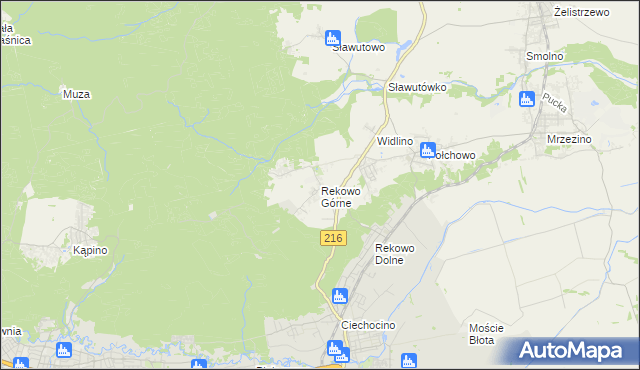 mapa Rekowo Górne, Rekowo Górne na mapie Targeo