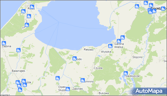 mapa Retowo gmina Smołdzino, Retowo gmina Smołdzino na mapie Targeo