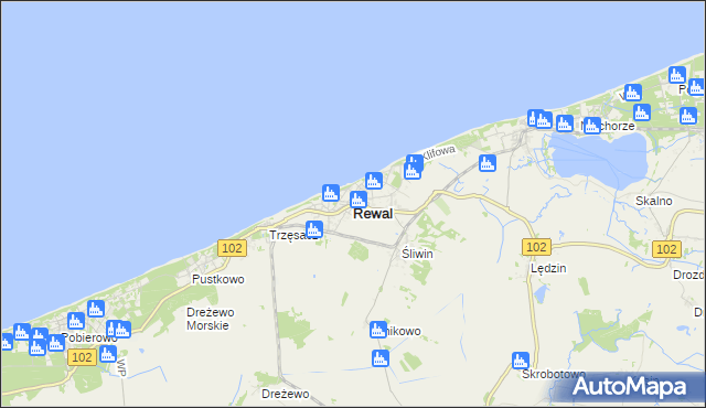 mapa Rewal, Rewal na mapie Targeo