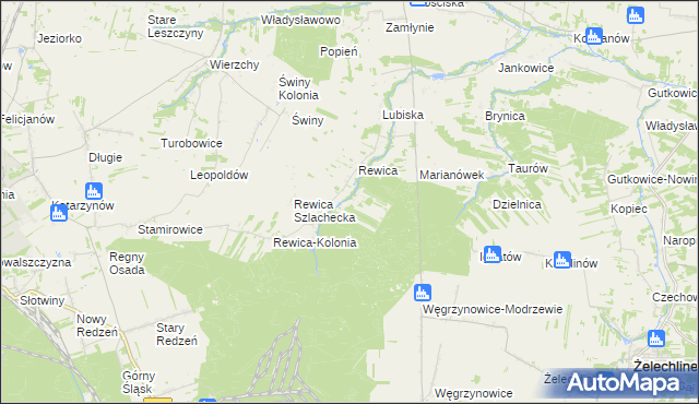 mapa Rewica Królewska, Rewica Królewska na mapie Targeo