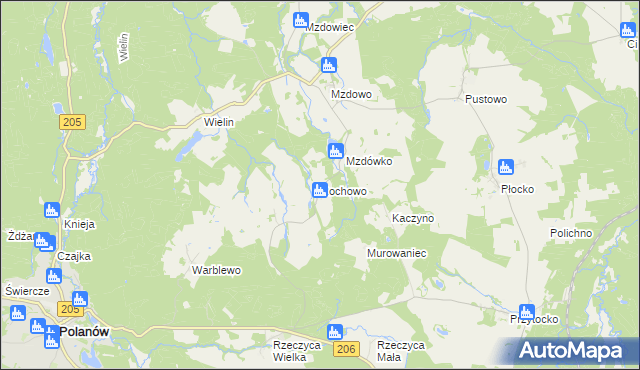 mapa Rochowo, Rochowo na mapie Targeo