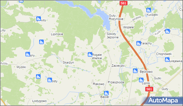 mapa Rogale Wielkie, Rogale Wielkie na mapie Targeo
