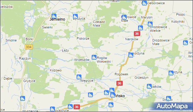 mapa Rogów Wołowski, Rogów Wołowski na mapie Targeo