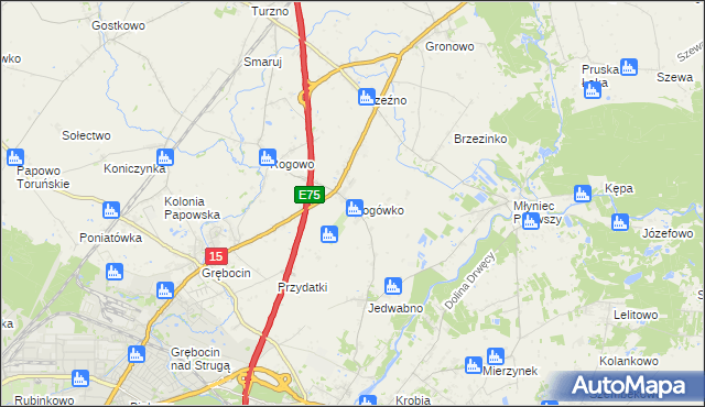 mapa Rogówko gmina Lubicz, Rogówko gmina Lubicz na mapie Targeo