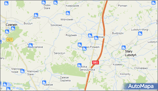 mapa Rogowo-Folwark, Rogowo-Folwark na mapie Targeo