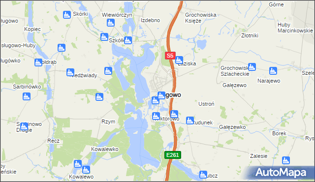 mapa Rogowo powiat żniński, Rogowo powiat żniński na mapie Targeo