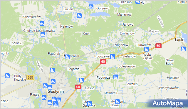 mapa Rogożewek, Rogożewek na mapie Targeo