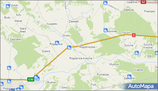 mapa Rogoźniczka, Rogoźniczka na mapie Targeo