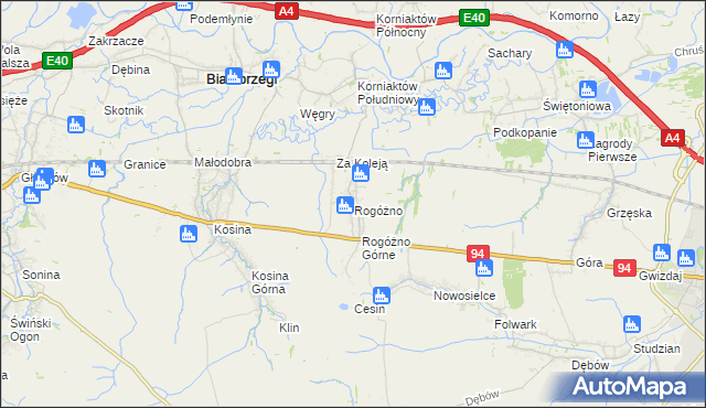 mapa Rogóżno, Rogóżno na mapie Targeo