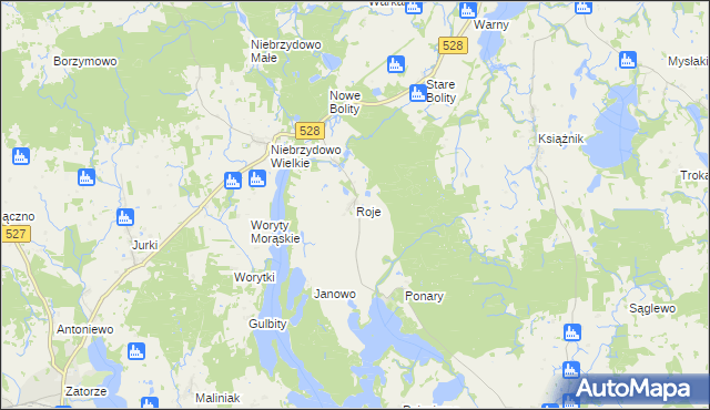 mapa Roje, Roje na mapie Targeo