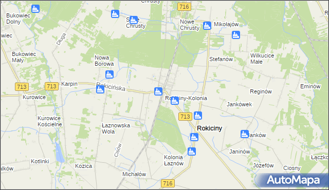 mapa Rokiciny-Kolonia, Rokiciny-Kolonia na mapie Targeo
